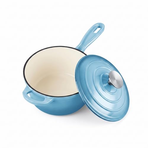 Small Cast Iron Pot (Sky Blue / 1 Quarts)