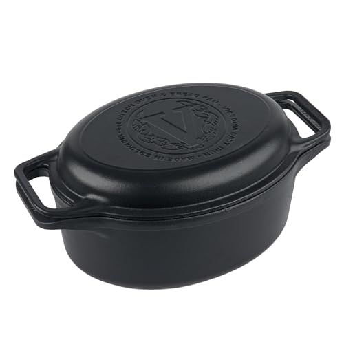 6 Quart Cast Iron Oval Dutch Oven (6QT Oval-2 Piece Set)