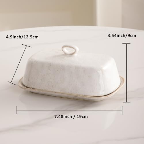 Ceramic Butter Dish with Lid (White)