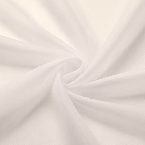 Extra Long Sheer Cream Curtains for Bedroom Living Room 120 Inches Long 2 Panels Set (Cream / 42"W x 120"L (Pack of 2))