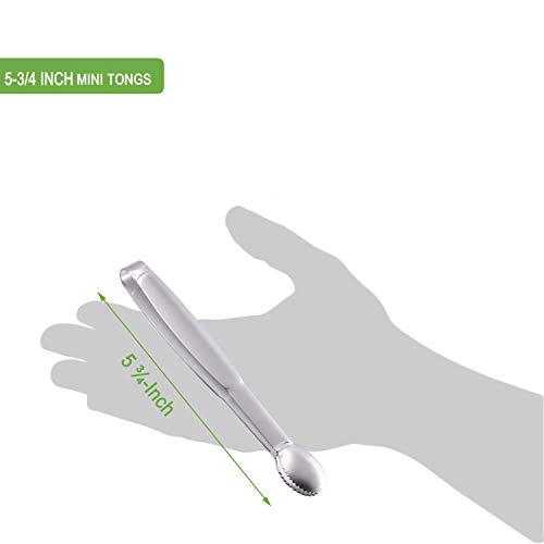 Mini Tongs 5 3 (5-3/4 Inch Silver)