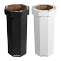 Fleur 25 Gal Trash Can Bin (Charcoal Black/Cotton White)