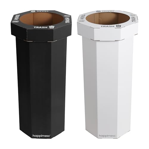 Fleur 25 Gal Trash Can Bin (Charcoal Black/Cotton White)