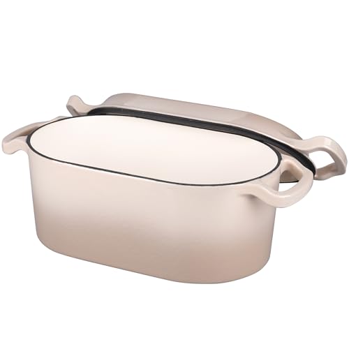 Oval Dutch Oven Pot with Lid (Latte)