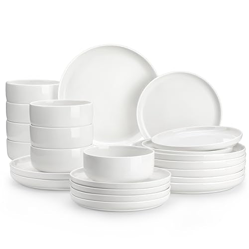 Plates and Bowls Sets (Ivory White / 24 Pcs (Service for 8))
