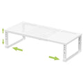 Expandable Adjustable Stackable Kitchen Organizer (1 Pack/White / 7.87"D x 16.6"~26.5"W x 6.1"/7.5"H)