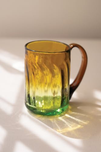 Recycled Fluted Amber Glass Mug