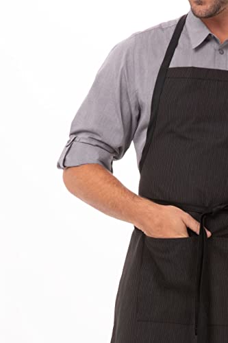Unisex Butcher Apron with Contrasting Ties (Pinstripe / One Size)