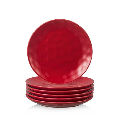 Ceramic Dessert Salad Plates (Red)
