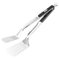 Spatula Tongs (Black Handle, Silver Tone)