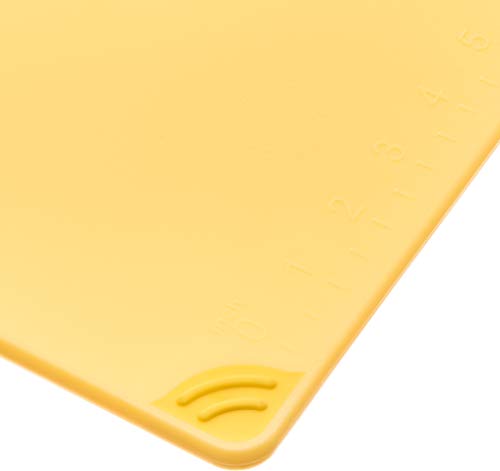 Saf-T-Grip Plastic Cutting Board with Safety Hook, 9" x 12" x 0.375", Yellow (Yellow)