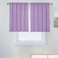 Basic Rod Pocket Sheer Voile Window Curtain Panels Lavender 1 Pair 2 Panels 52 Width 36 Inch Long for Kitchen Bedroom Children Living Room Yard（Lavender (Lavender / 52"W x 36"L (Pack of 2))