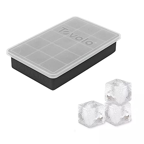 Silicone Ice Cube Tray with Lid for Freezer Charcoal Gray