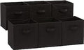 Collapsible Fabric Storage Bins Organizer with Handles (Black / 10.5"x10.5"x11")