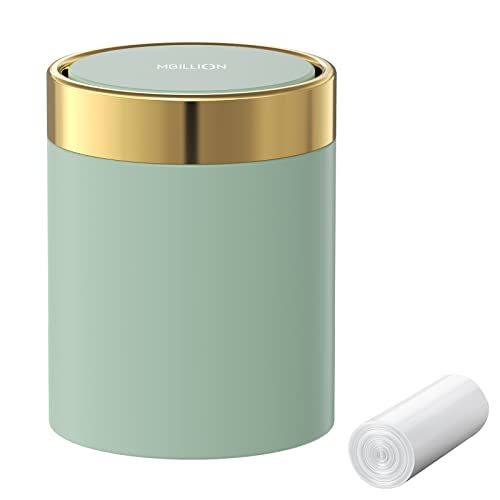 0.4 Gal Light Green Desktop Mini Swing Lid Trash Can (Light Green / 1.5 Liter)