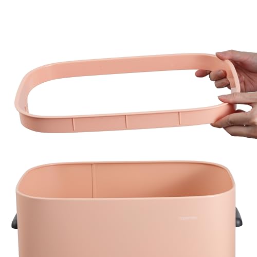 Tammi 14.5 Gal Slim Push Button Trash Can (Flamingo Pink)