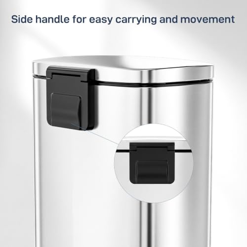 13.2 Gal Step Kitchen Trash Can (50L / Silver)