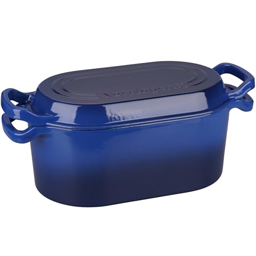 Oval Dutch Oven Pot with Lid (Blue)