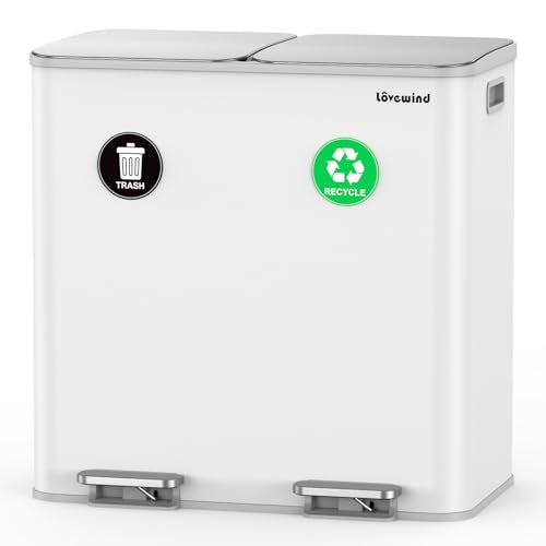 Trash Can 2 x 10.5 Gallon (White / 2 x 10.5 Gallon (2 x 40 L))