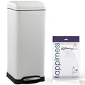 Betty 8 Gal Step Trash Can Soft (White)