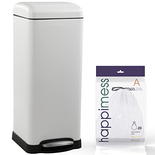 Betty 8 Gal Step Trash Can Soft (White)