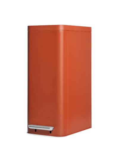 45L Slim Stainless Steel Step Trash Can (Clay)