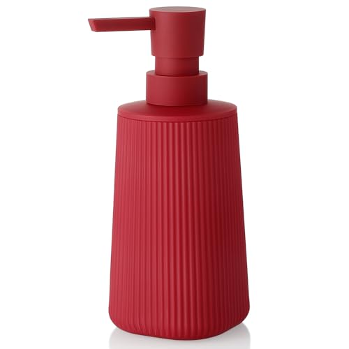 Small Soap Dispenser for Bathroom and Kitchen Matte Red (Red)
