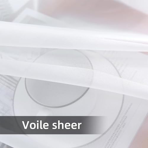 Solid Sheer Rod Pocket Curtain Voile Draperies 2 Panels White Beige Black Ivory Coffee 22 Inch Width 30 Inch Long 1 Pair for Kitchen Bedroom Children Living Room Yard (White / 22"W x 30"L (Pack of 2))