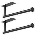 Paper Towel Holder Under Cabinet 2 Pack for Kitchen (Classic Black)