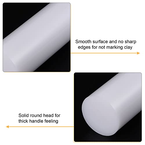 Acrylic Clay Roller 6 Inch x 1 Inch Solid Non (White / 6 Inch x 1 Inch)