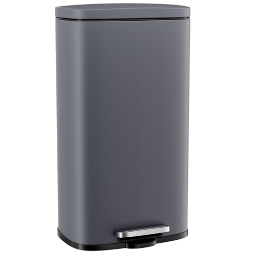 8 Gallon Step Kitchen Trash Can (30L / Grey)