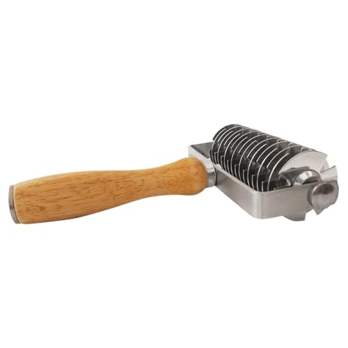 Stainless Steel Pastry Lattice Roller Cutter with Wood Handle