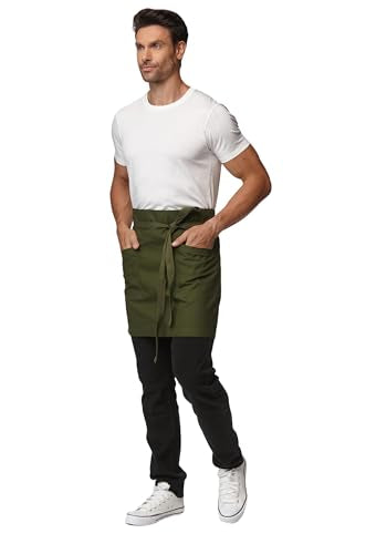 Waist Apron for Men Server Bistro Half 4251BY (1 Pack / Army Green)