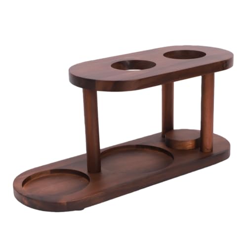 Solid Wood Pour Over Coffee Station with Elevated Dripper Stand