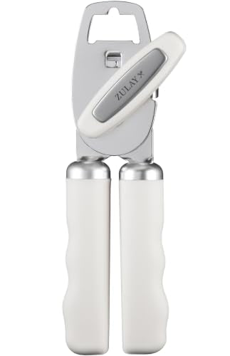 Manual Can Opener Heavy Duty Patented Stainless Steel (White / Comfy Grip)