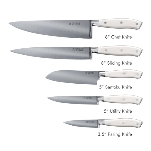 Yatoshi Magnetic Kitchen Knife Block Set 6 Pcs White (White / 6-Piece)