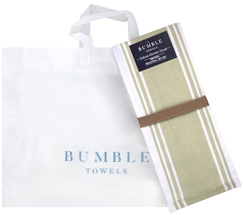 Premium Kitchen Towels 6 Pack 100% Cotton 20"x28" Dish Towels (Sage Green Wide Stripe / Kitchen Towels - Mixed Styles (6 Pack))