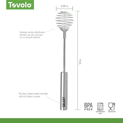 Spring Whisk Stainless Steel 10 Inch Galaxy Coil Whisker for Cooking Blending Mixing Stirring Whipping Whisking and Beating (10" Galaxy Coil Whisk)