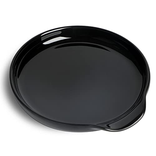 5 Inch Ceramic Spoon Rest for Kitchen Stove Top (Black)