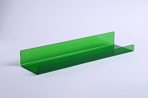 4 Pcs 15" Acrylic Shelves for Wall Decor and Display (Green)