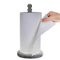 Black Paper Towel Holder Countertop with Heavy Marble Base (Black)