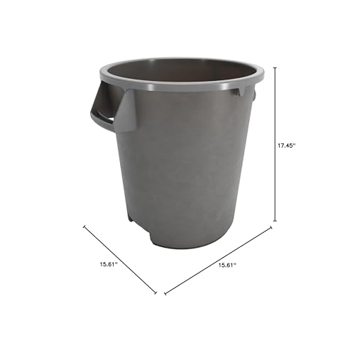 Bronco Waste Container Trash Container (Gray / 10 Gallons, (Pack of 1))