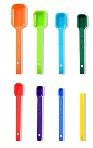Measuring Cups and Spoons Set of 15 (7 Cups & 8 Spoons / Assorted Colors)