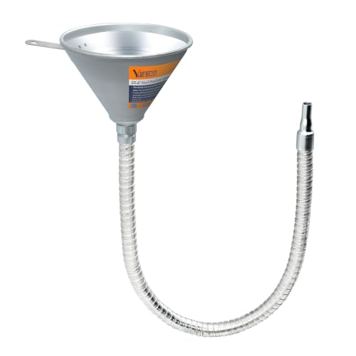 25.6" Steel Bendable Spout Funnel with Filter for All Automotive Oils (Single Unit | 25.6 in)