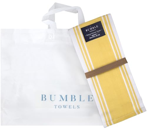Premium Kitchen Towels 6 Pack 100% Cotton 20"x28" Dish Towels (Yellow Wide Stripe / Kitchen Towels - Mixed Styles (6 Pack))