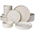 Nebula 16 Piece Dinnerware Set with Pasta Bowls (Creamy White with Colorful Speckles / Service for 4 (Include Pasta Bowls))
