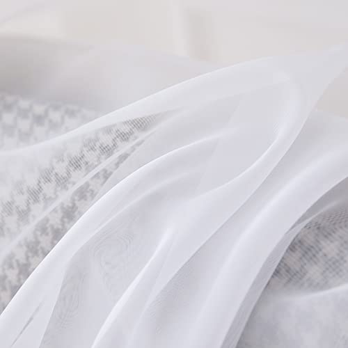 Short Sheer Curtains 30 Inch Length 2 Panels (White / 29"W x 30"L (Pack of 2))
