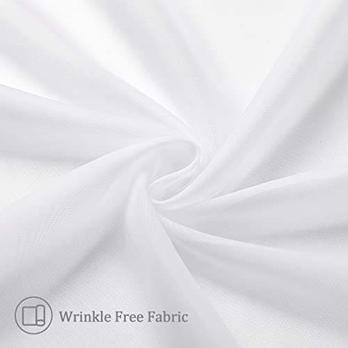 Sheer Voile Window Treatment Rod Pocket Curtain Panels for Kitchen Bedroom Living Room Drapes Sunlight Filtering Privacy Semi Home Decor Assorted Colors Sizes (40"W x 72"L (Pack of 2) / White)