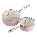 Artisan Healthy Ceramic Nonstick (Pink / 1QT and 2QT Saucepan Pot Set / Induction)