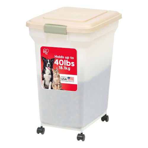 Dog Food Storage Container (40 lbs / Almond/Pearl)